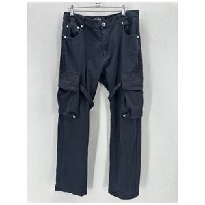 Vuja De Bondage Cargo Pants 2.0 Mens Size XL Black Japanese Streetwear Goth Punk